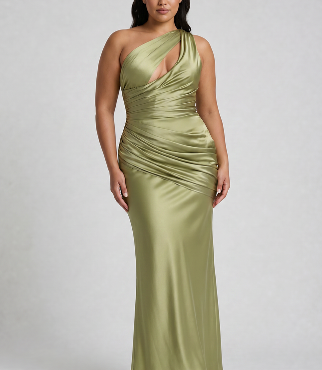 Women's Satin V-Neck Maxi Evening Party Summer Dress
