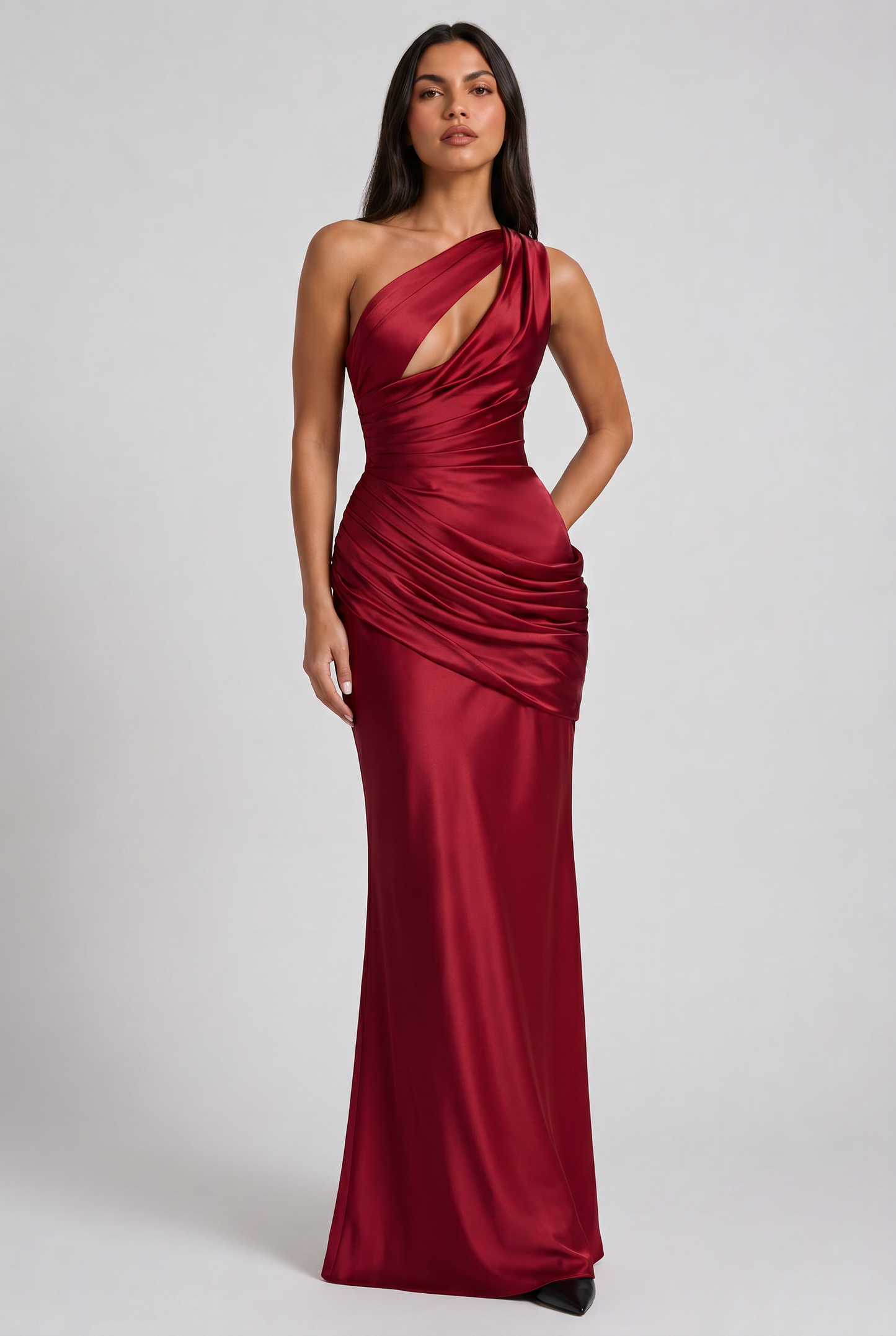 Women's Satin V-Neck Maxi Evening Party Summer Dress