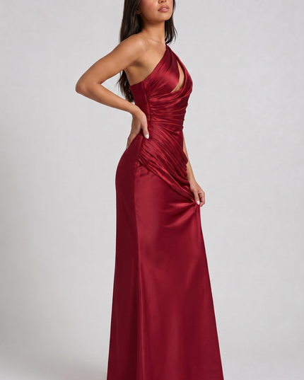 Women's Satin V-Neck Maxi Evening Party Summer Dress