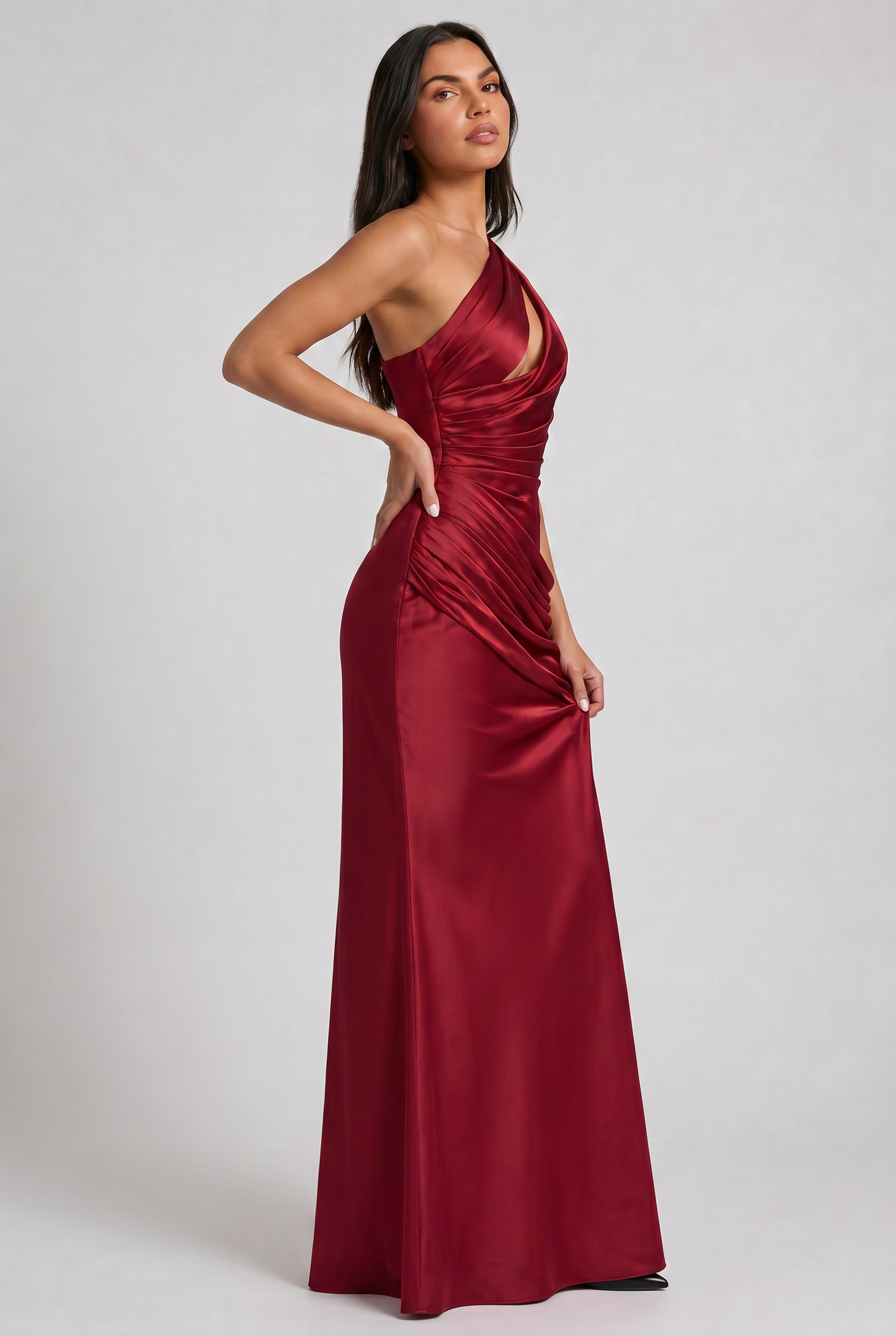 Women's Satin V-Neck Maxi Evening Party Summer Dress