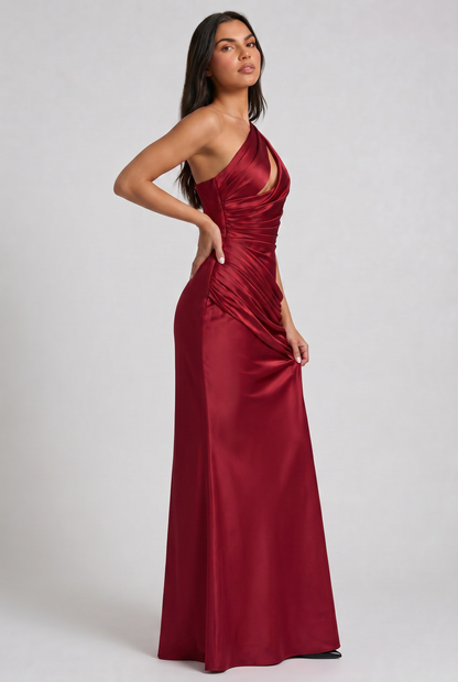 Women's Satin V-Neck Maxi Evening Party Summer Dress