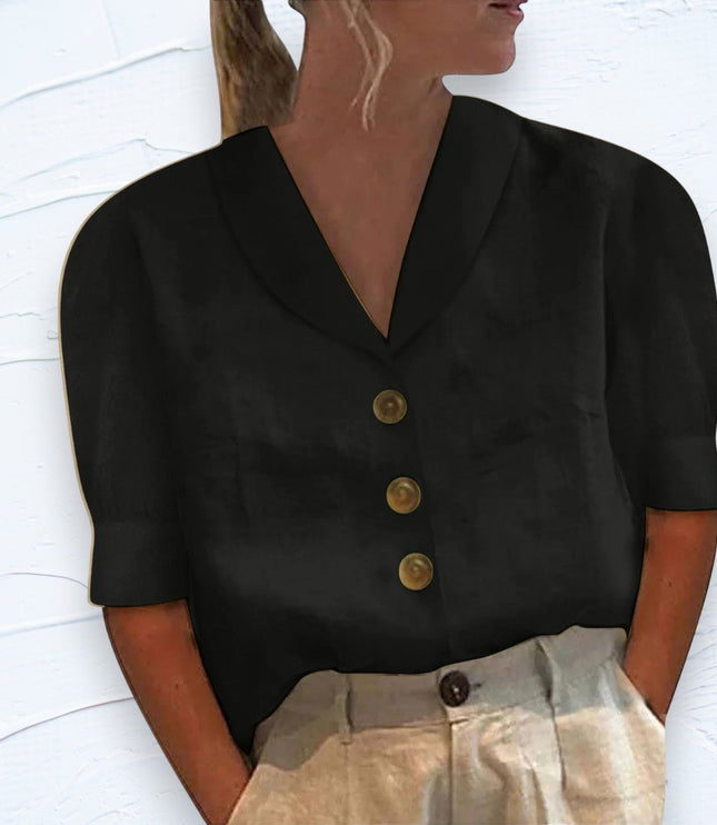 Women's Shawl V-Neck Cap Sleeve Relaxed Summer Top