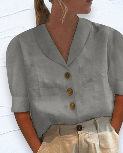 Women's Shawl V-Neck Cap Sleeve Relaxed Summer Top