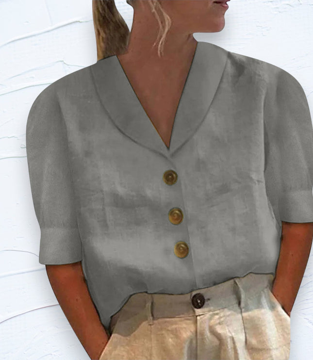 Women's Shawl V-Neck Cap Sleeve Relaxed Summer Top