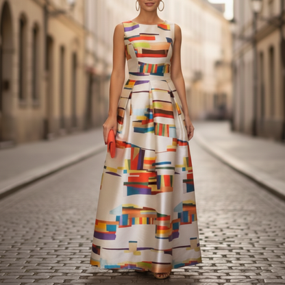 Women's Formal Printed Sleeveless Maxi Dress - product image 1