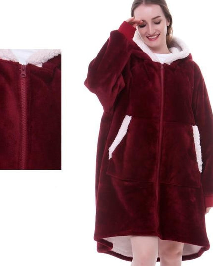 Women's Sherpa-Lined Blanket Hoodie in an Oversized Fit