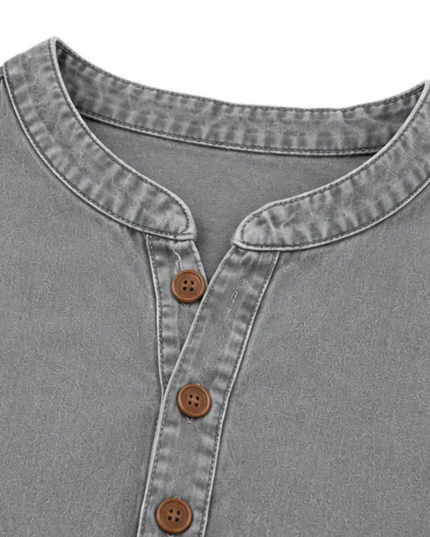 Women's Short Sleeve Henley Button Front Tunic Top