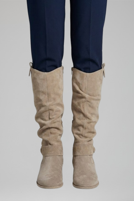 Women's Side-Zip Boots with a Slouchy Suede-Look Shaft