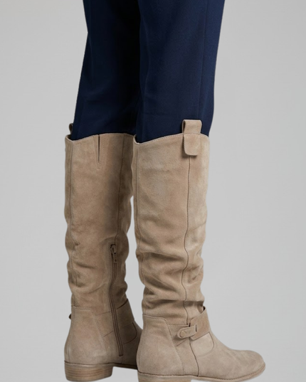 Women's Side-Zip Boots with a Slouchy Suede-Look Shaft
