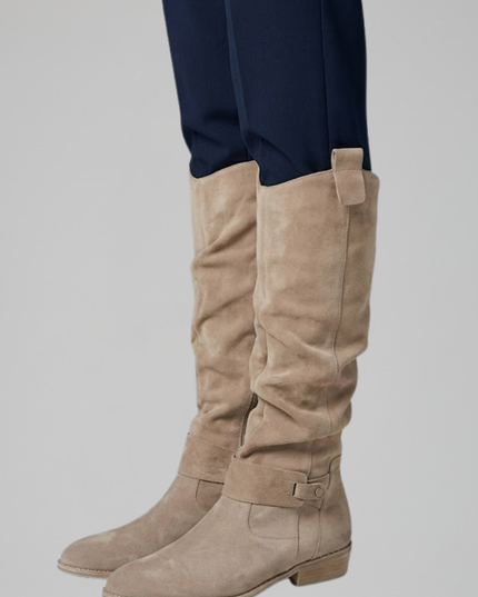 Women's Side-Zip Boots with a Slouchy Suede-Look Shaft