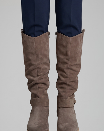 Women's Side-Zip Boots with a Slouchy Suede-Look Shaft