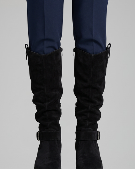 Women's Side-Zip Boots with a Slouchy Suede-Look Shaft