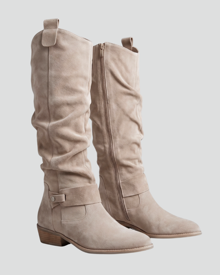 Women's Side-Zip Boots with a Slouchy Suede-Look Shaft