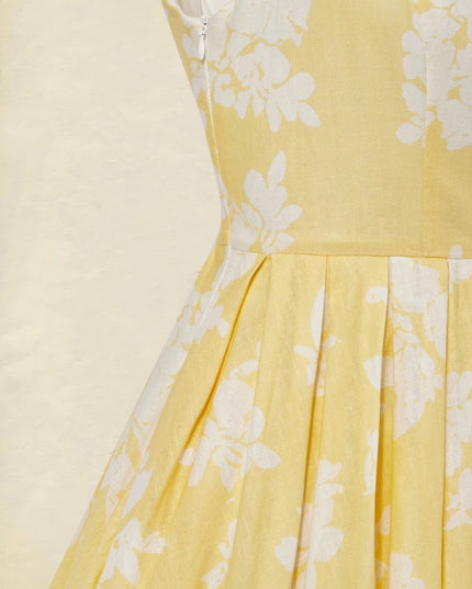 Women's Sleeveless Floral Print Swing Midi Dress