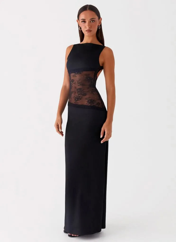 Women Sleeveless Lace Cutout Maxi Dress - product image 2