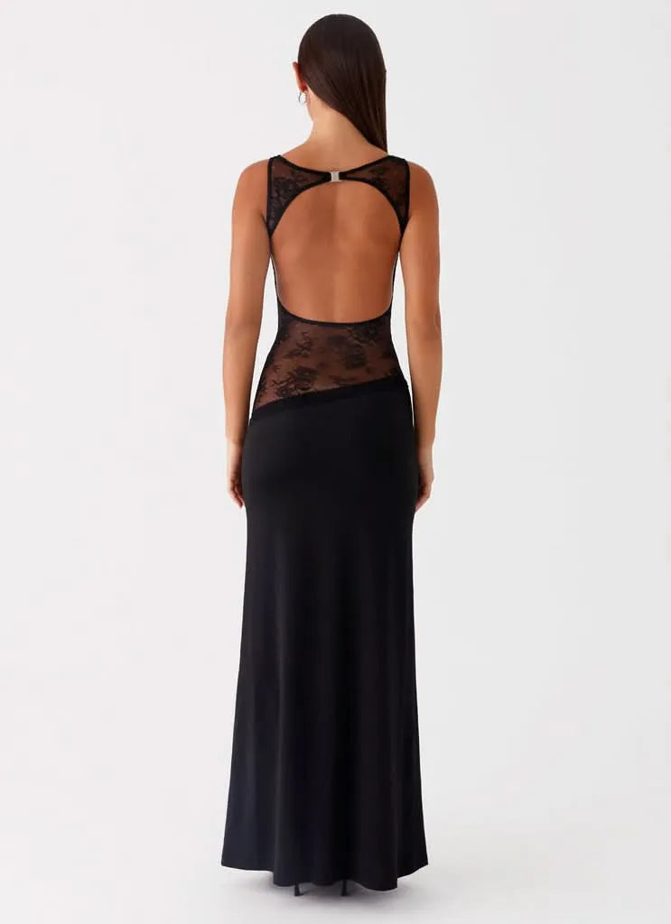 Women Sleeveless Lace Cutout Maxi Dress - product image 3