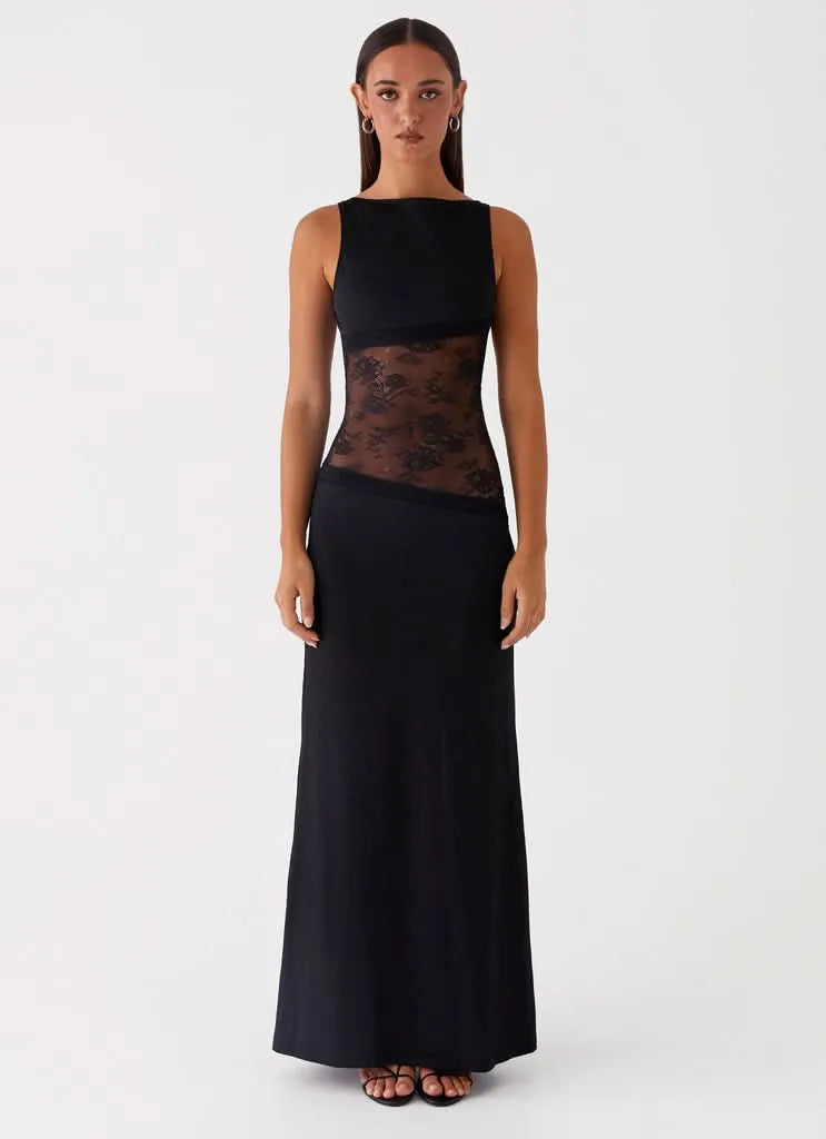 Women Sleeveless Lace Cutout Maxi Dress - product image 1