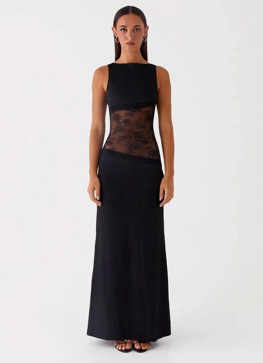 Women Sleeveless Lace Cutout Maxi Dress - product image 1