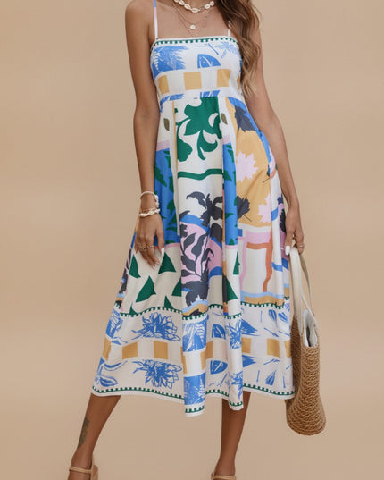 Women's Sleeveless Spaghetti Strap Midi Summer Dress
