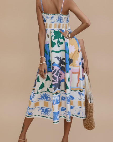 Women's Sleeveless Spaghetti Strap Midi Summer Dress