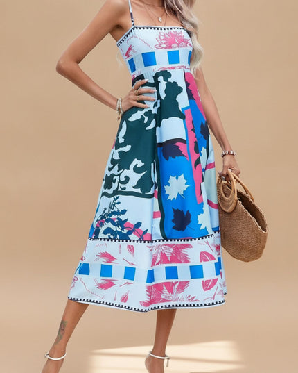 Women's Sleeveless Spaghetti Strap Midi Summer Dress
