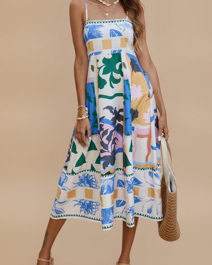 Women's Sleeveless Spaghetti Strap Midi Summer Dress