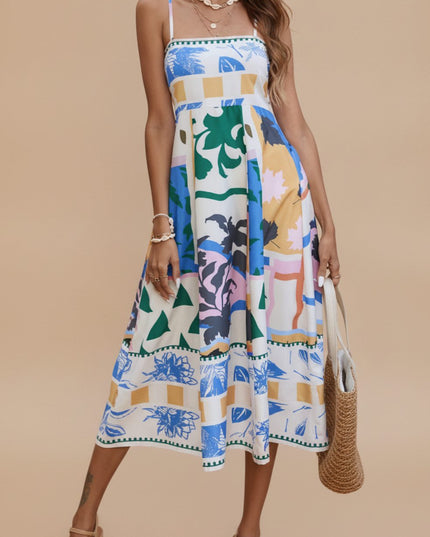 Women's Sleeveless Spaghetti Strap Midi Summer Dress