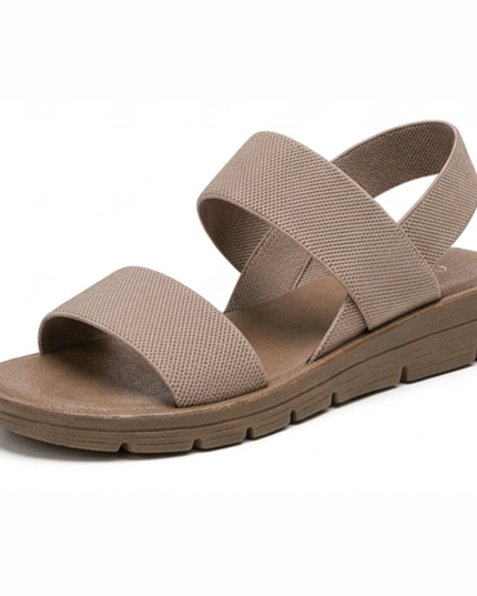 Women's Slip-On Elastic Strap Cushioned Flat Sandals
