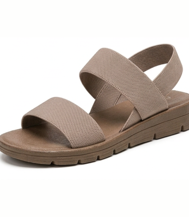 Women's Slip-On Elastic Strap Cushioned Flat Sandals