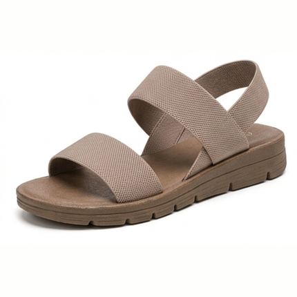 Women's Slip-On Elastic Strap Cushioned Flat Sandals