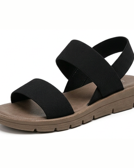 Women's Slip-On Elastic Strap Cushioned Flat Sandals
