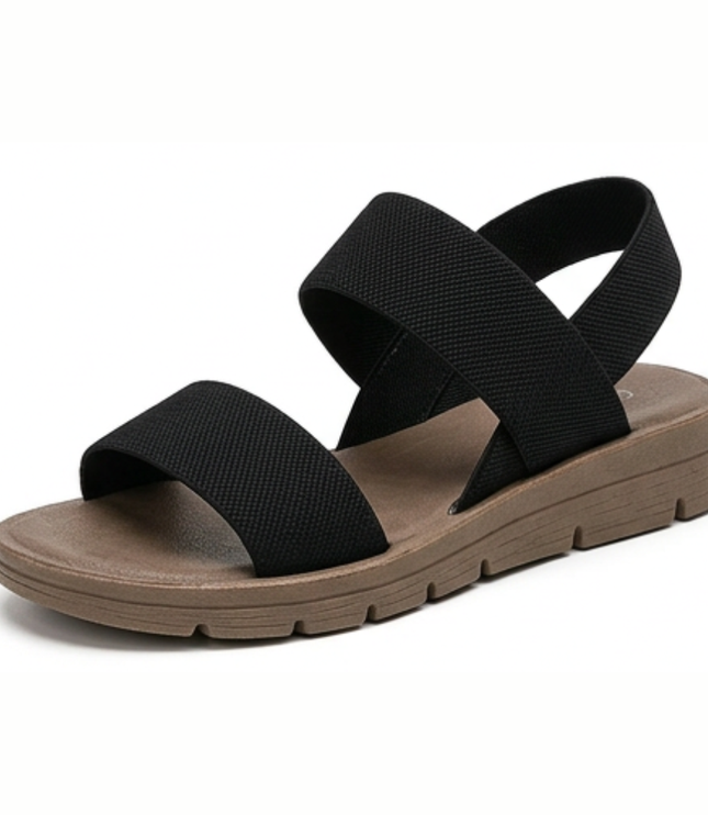 Women's Slip-On Elastic Strap Cushioned Flat Sandals