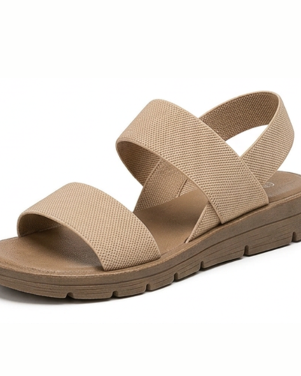 Women's Slip-On Elastic Strap Cushioned Flat Sandals