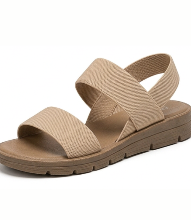 Women's Slip-On Elastic Strap Cushioned Flat Sandals