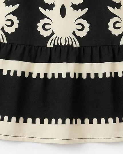 Women's Smocked Baroque Print Cap Sleeve Maxi Dress