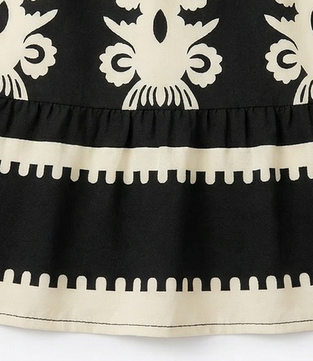 Women's Smocked Baroque Print Cap Sleeve Maxi Dress