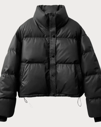 Women's Snap-Front Cropped Puffer Jacket