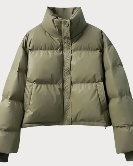 Women's Snap-Front Cropped Puffer Jacket