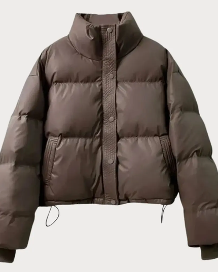Women's Snap-Front Cropped Puffer Jacket
