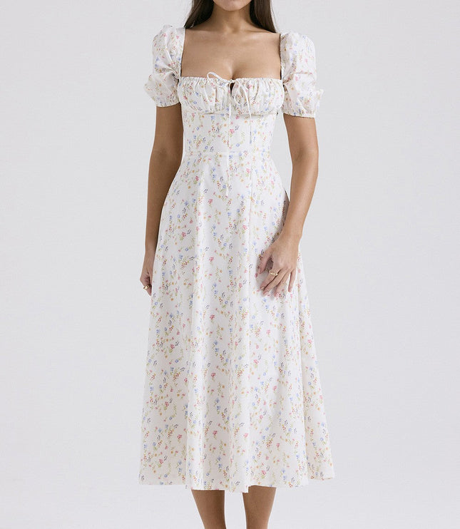 Women's Spaghetti Strap Pleated Wedding Guest Midi Dress