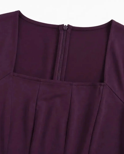Women's Square Neck A-Line Cocktail Maxi Dress