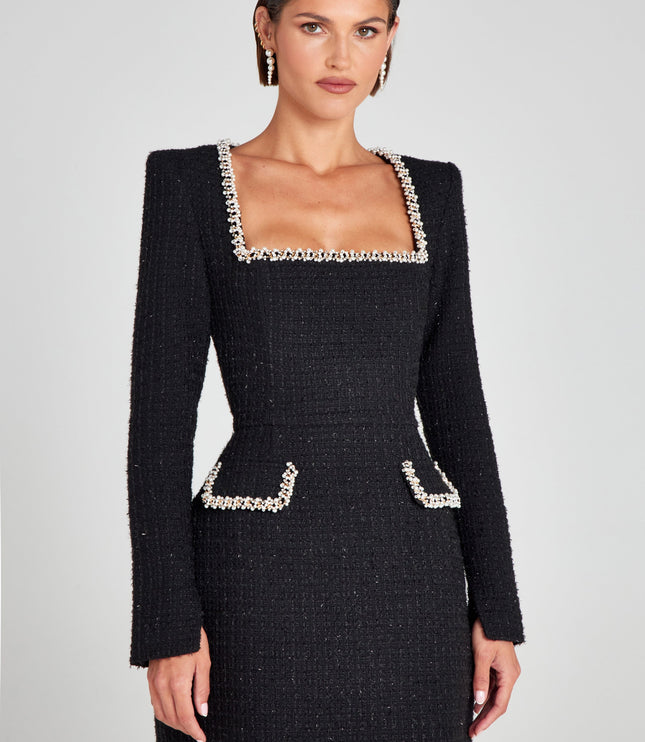 Women's Square Neck Long Sleeve Homecoming Mini Dress