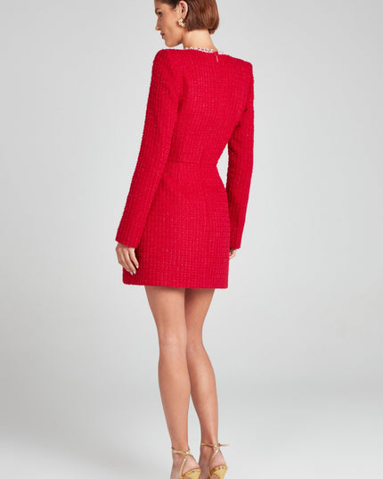 Women's Square Neck Long Sleeve Homecoming Mini Dress