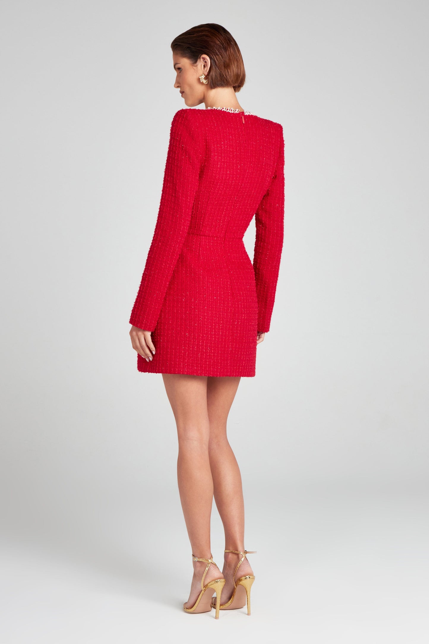 Women's Square Neck Long Sleeve Homecoming Mini Dress