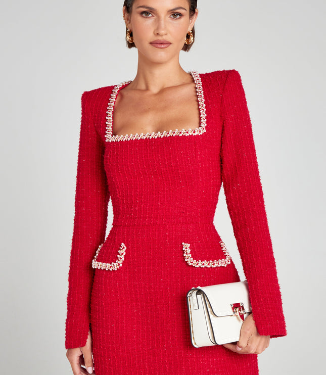 Women's Square Neck Long Sleeve Homecoming Mini Dress