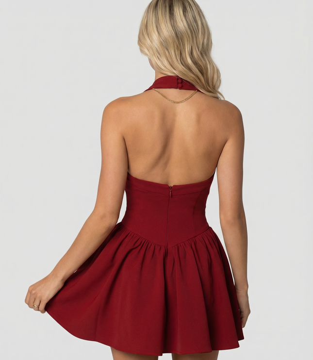 Women's Square Neck Short Sleeve Summer Mini Dress