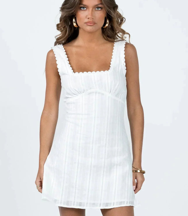 Women's Square Neck Summer Mini Dress for Day to Night
