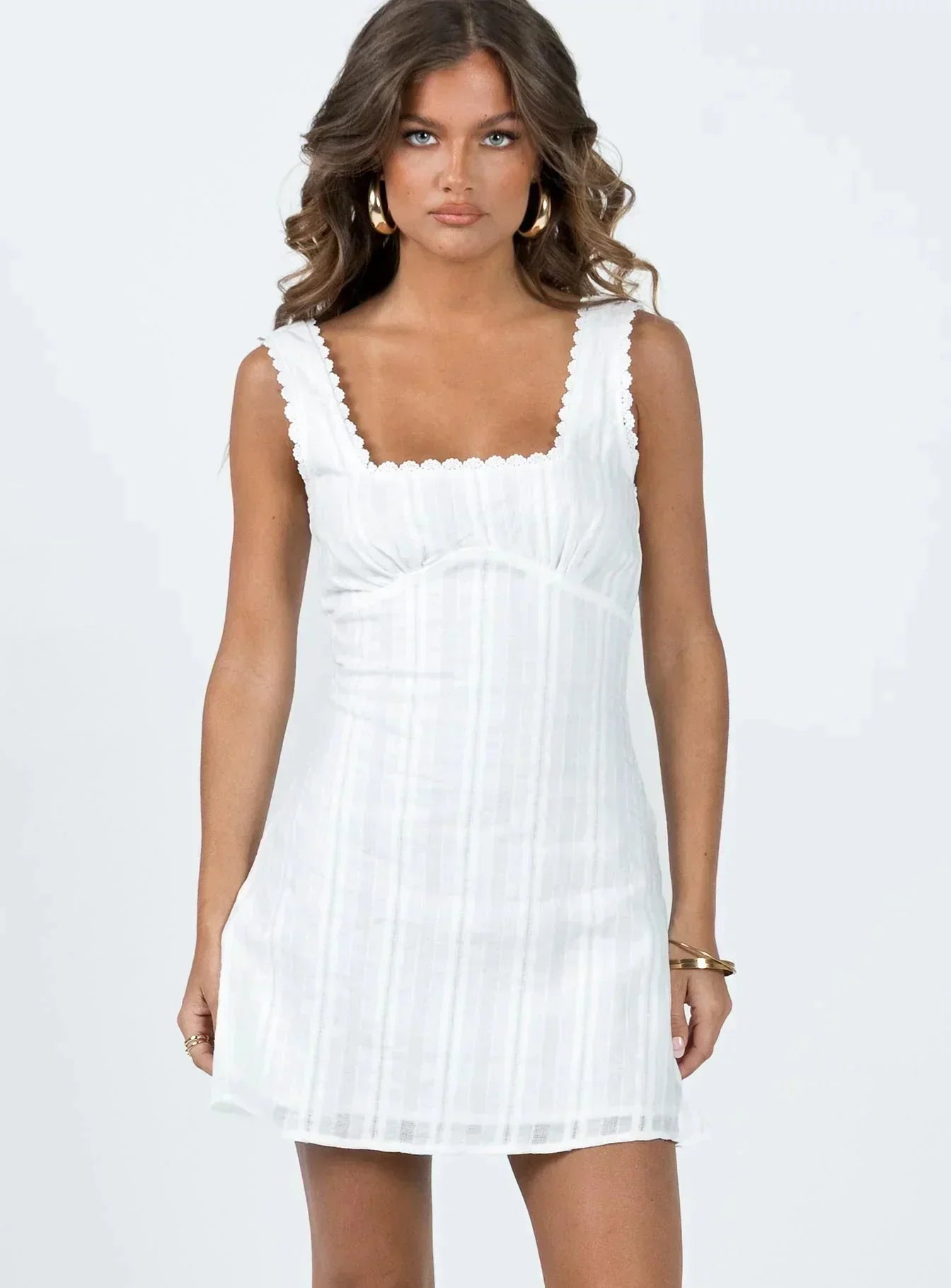 Women's Square Neck Summer Mini Dress for Day to Night