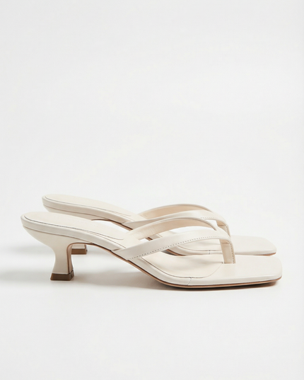Women's Square-Toe Sandals with a Kitten Heel