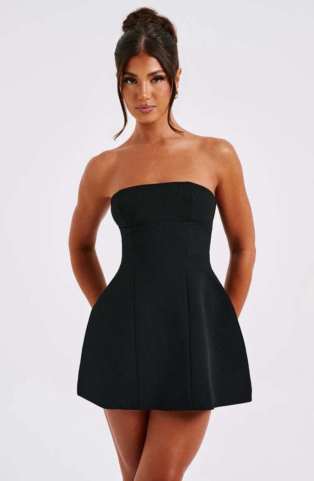 Women's Strapless Bubble Hem Cocktail Mini Dress – Cult of Mode